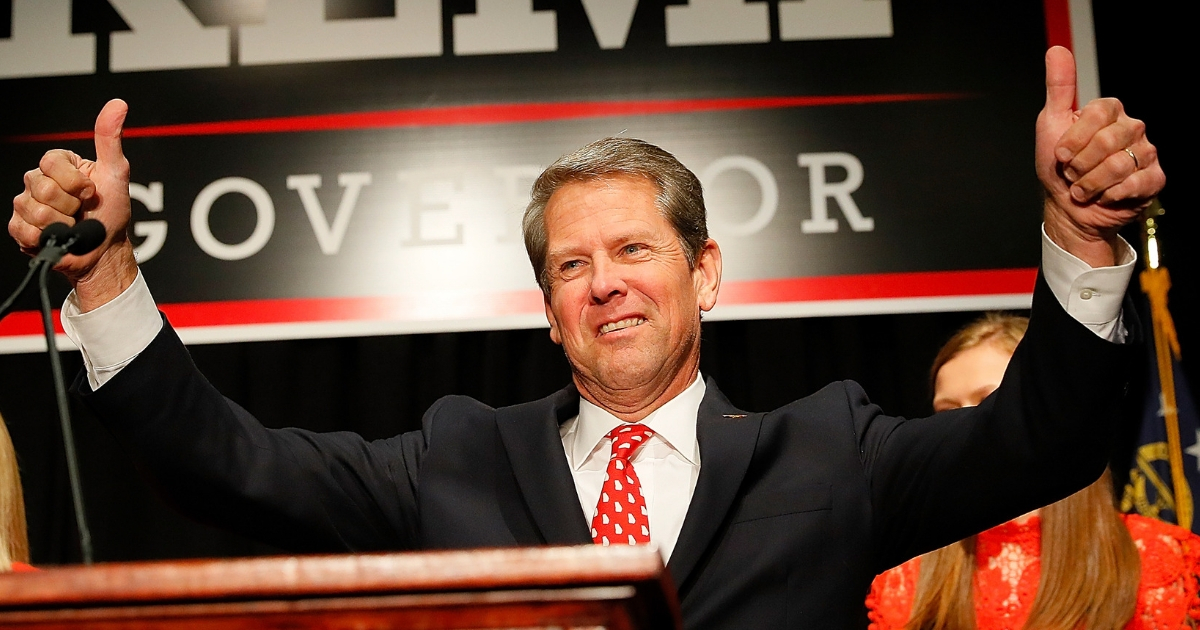 Republican gubernatorial candidate Brian Kemp attends the Election Night event at the Classic Center on November 6, 2018.