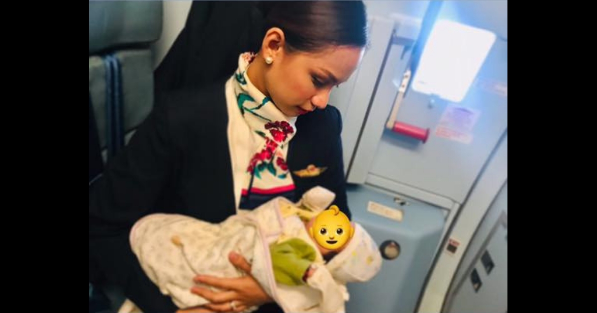 A flight attendant breast feeds a stranger's baby