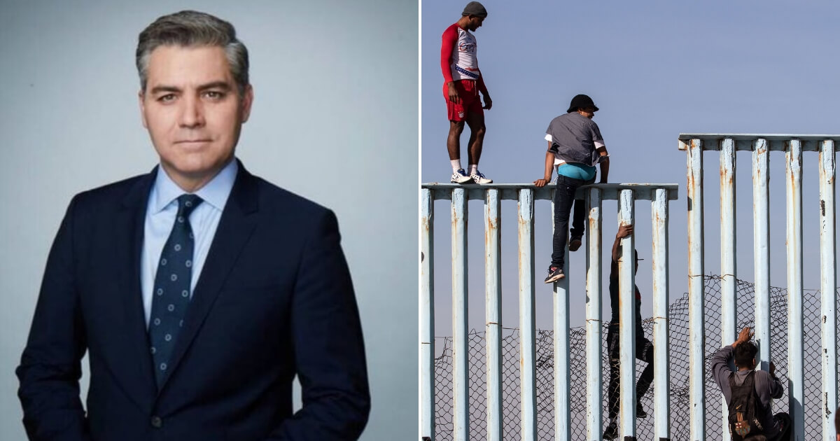 CNN's Jim Acosta/Illegal immigrants climb wall in Mexico