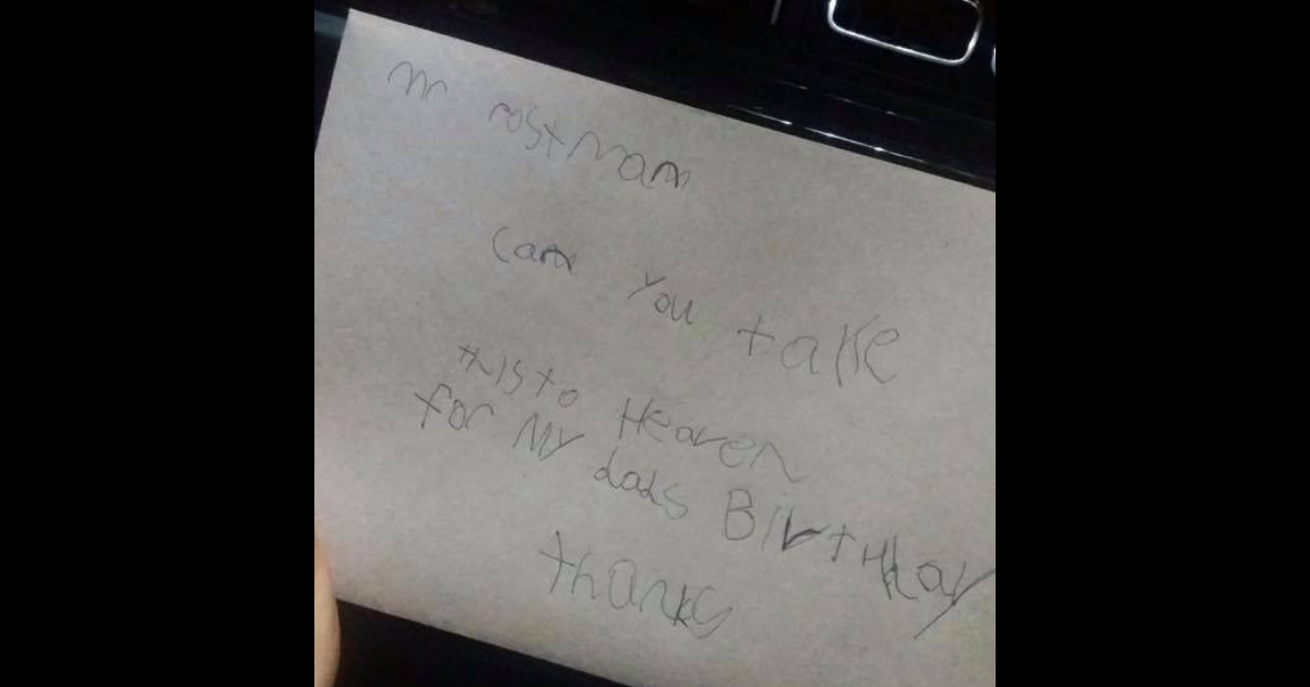 Boy sends letter to heaven