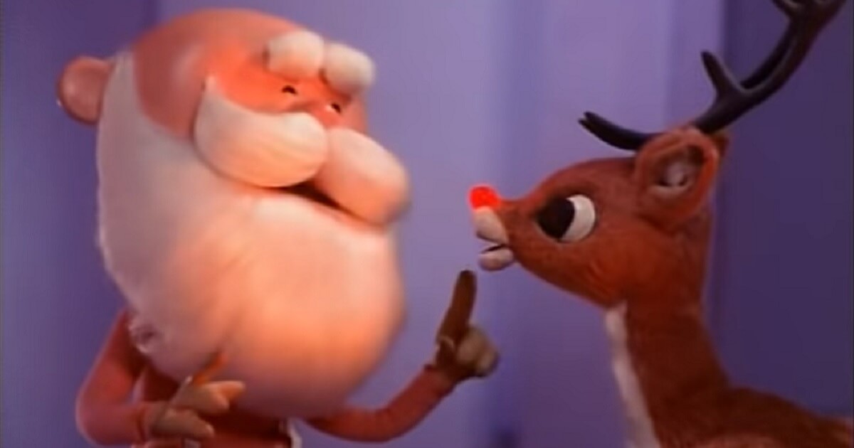 Santa and Rudolph from the "Rudolph the Red-Nosed Reindeer" TV special.
