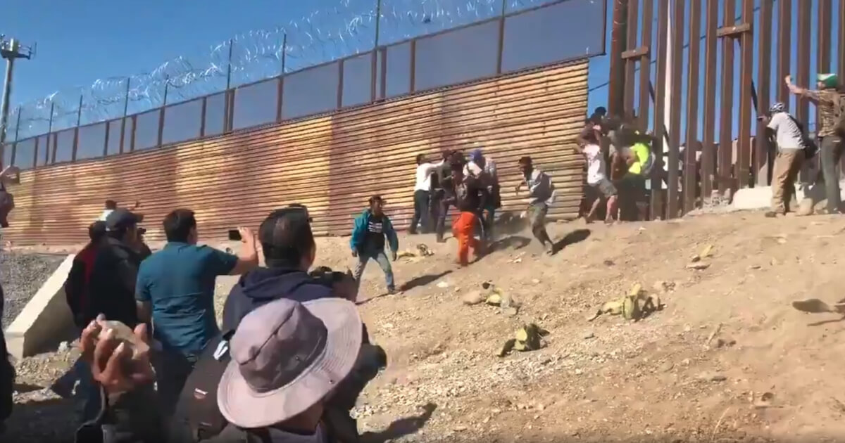 throwing rocks at the border