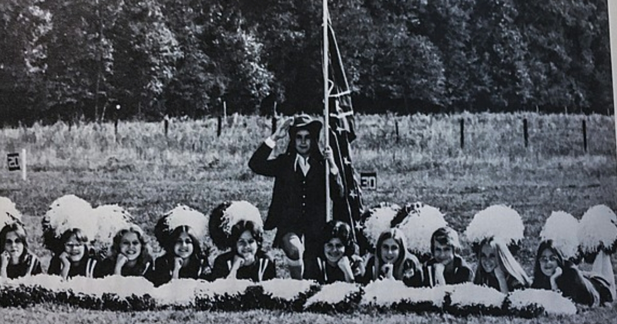 Republican Sen. Cindy Hyde-Smith, third from the right, appears in a 1975 yearbook photo.