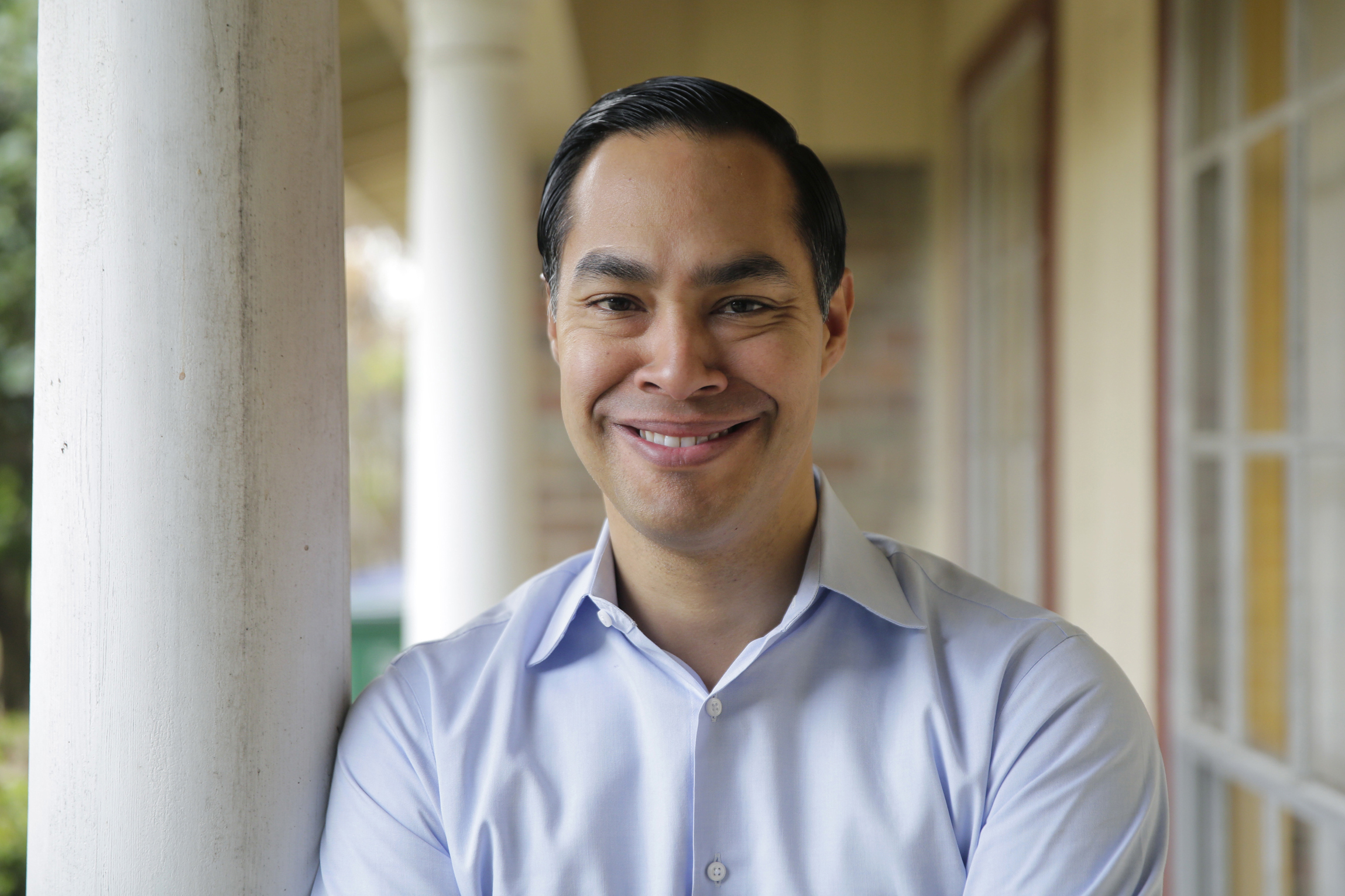 Democrat Julian Castro poses for a photo at his home in San Antonio on Tuesday.