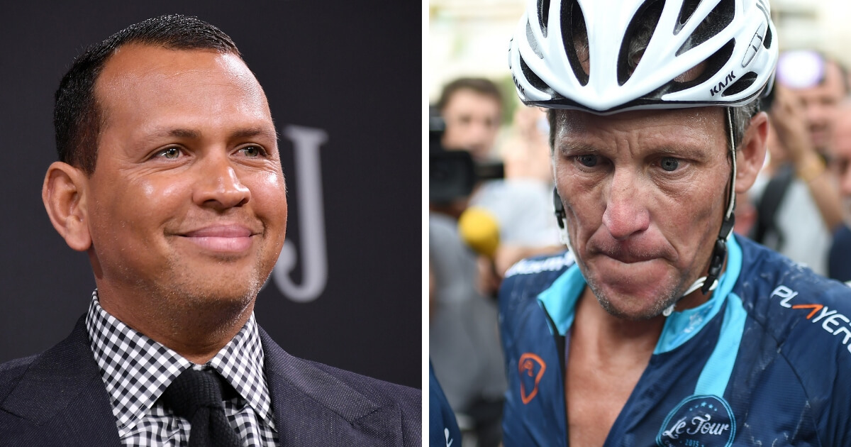 Former MLB star Alex Rodriguez, left, and cyclist Lance Armstrong.