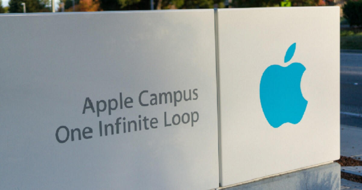 Entrance to Apple's Cupertino, California, campus.