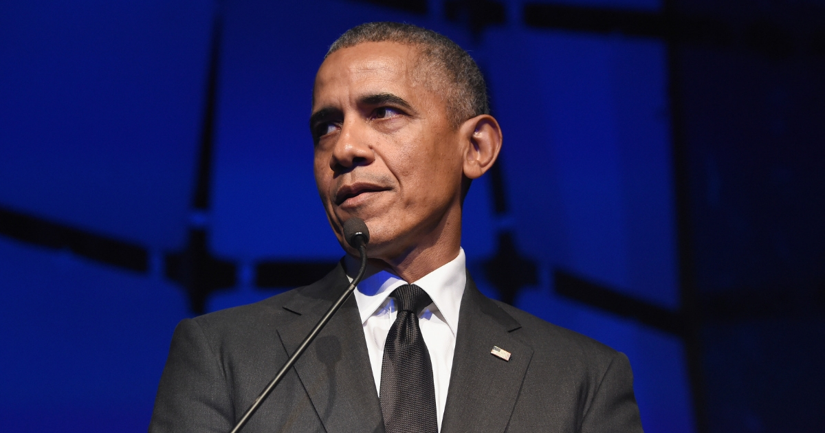 Former President Barack Obama speaks onstage during the 2019 Robert F. Kennedy Human Rights Ripple of Hope Awards on Dec. 12, 2018.