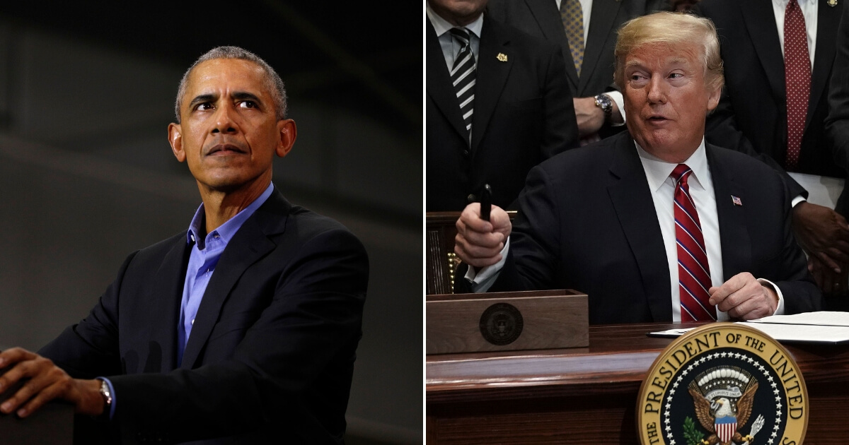 Barack Obama, left, and Donald Trump, right.