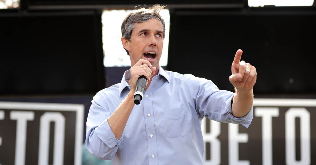 U.S. Senate candidate Rep. Beto O'Rourke (D-TX) addresses a campaign rally at the Pan American Neighborhood Park Nov. 4, 2018, in Austin, Texas.