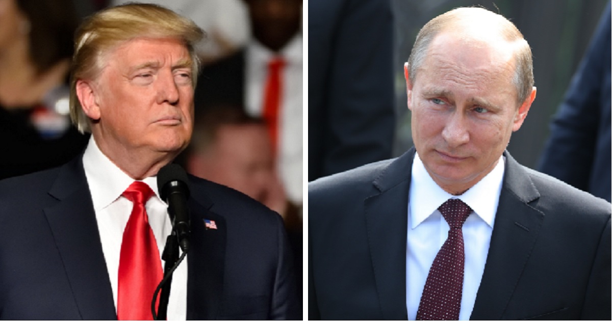 Donald Trump, left; and Vladimir Putin, right.