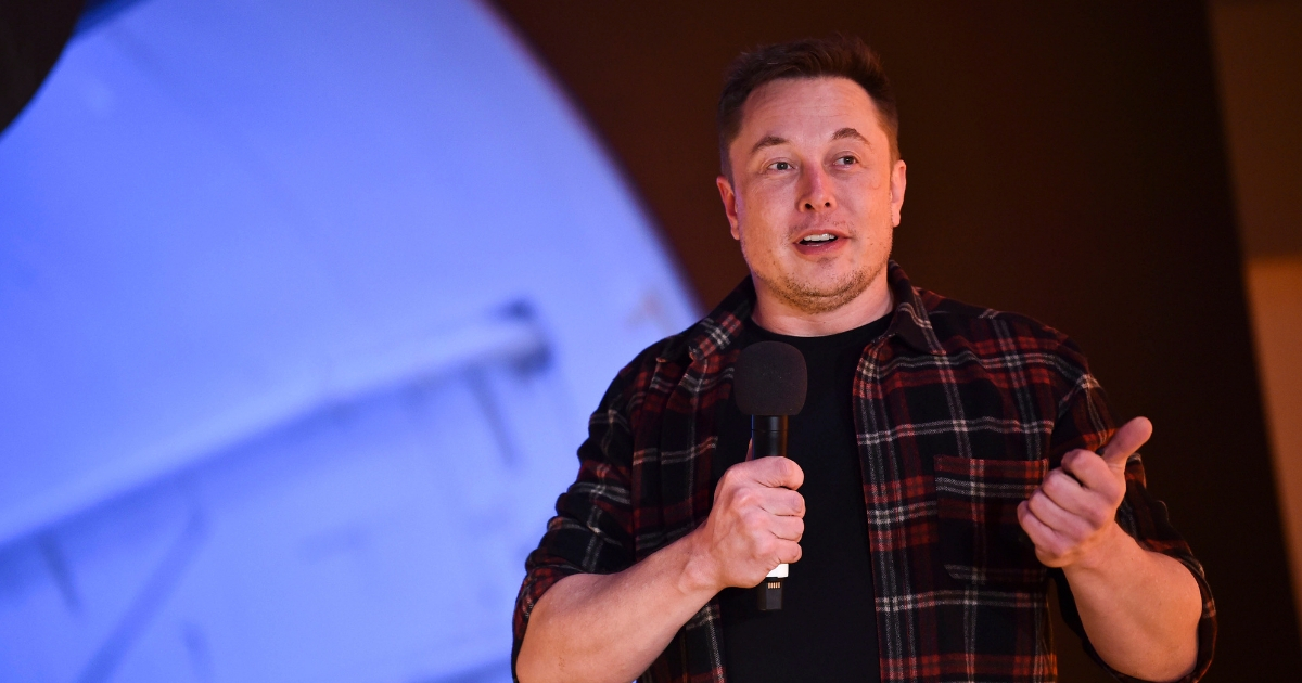 Elon Musk, co-founder and chief executive officer of Tesla Inc., speaks during an unveiling event for the Boring Co. Hawthorne test tunnel in Hawthorne, California, on Dec. 18, 2018.