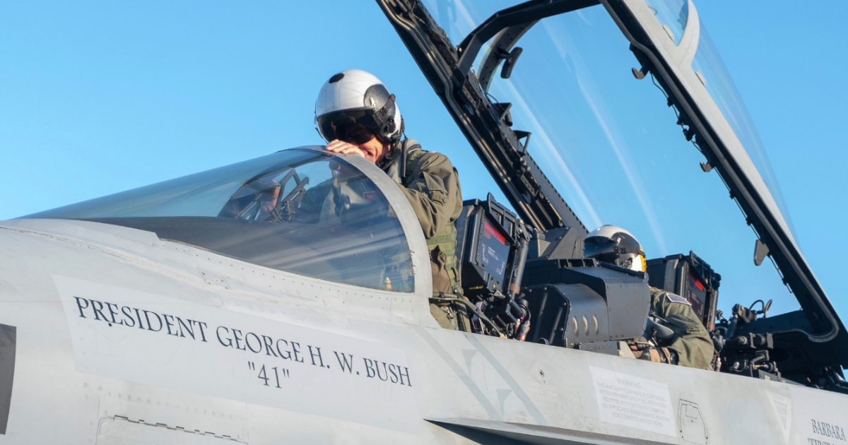 FA-18 Super Hornet marked with President George H. W. Bush