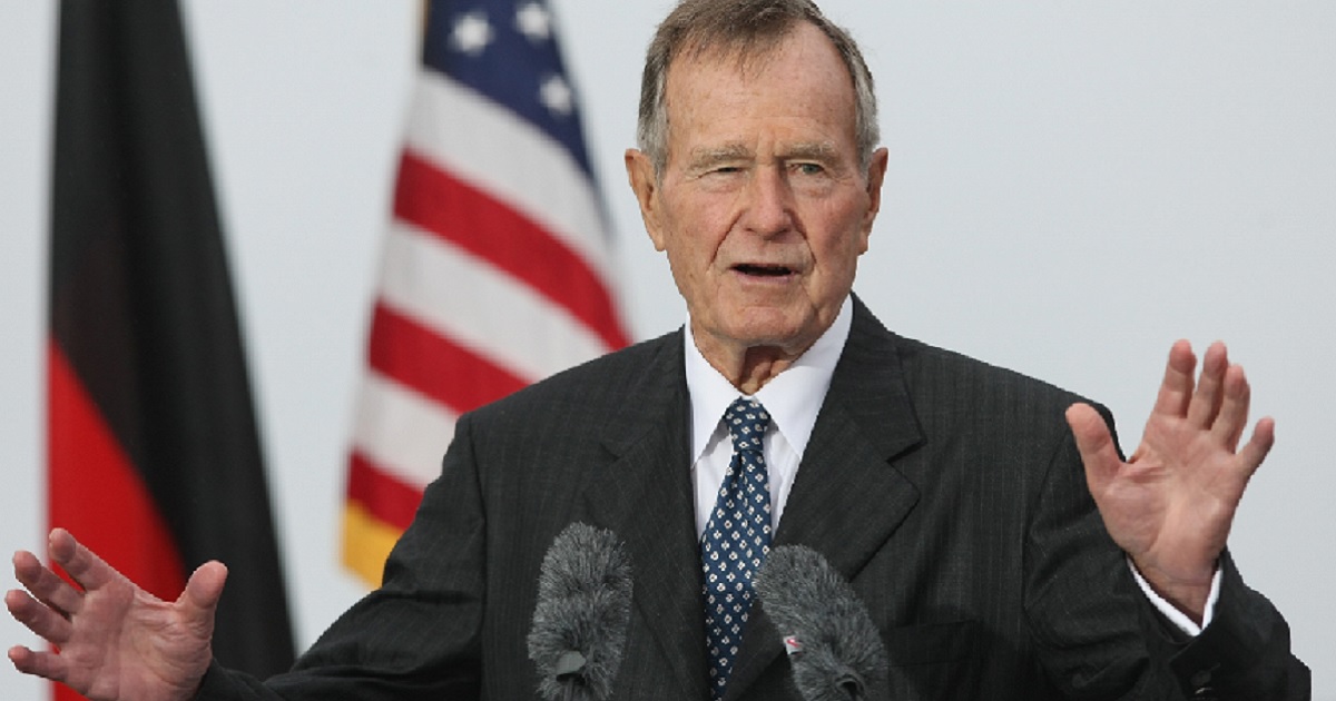 Former President George H.W. Bush attends the opening of the new U.S. Embassy in Berlin in 2008.