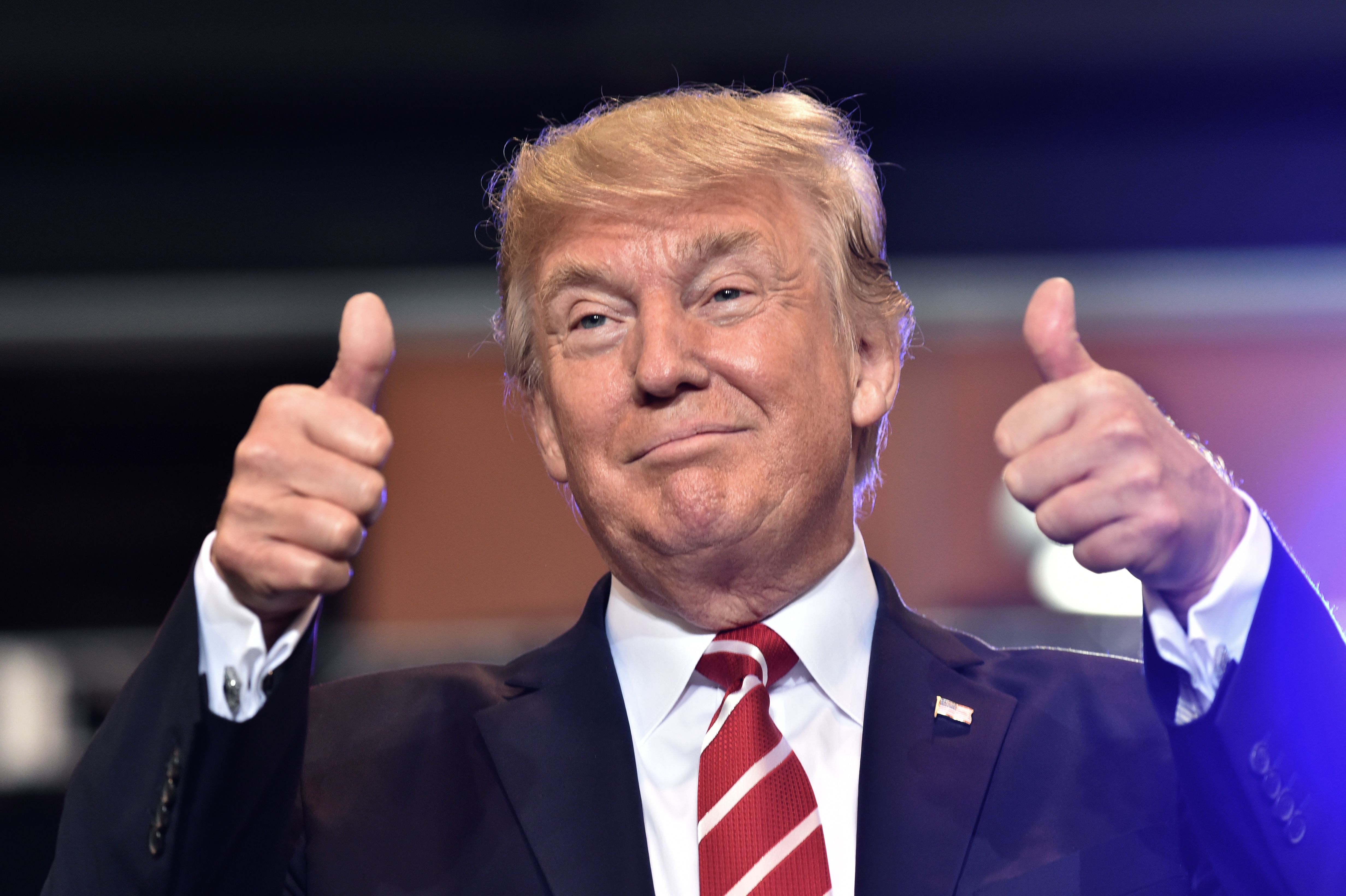 Trump thumbs up