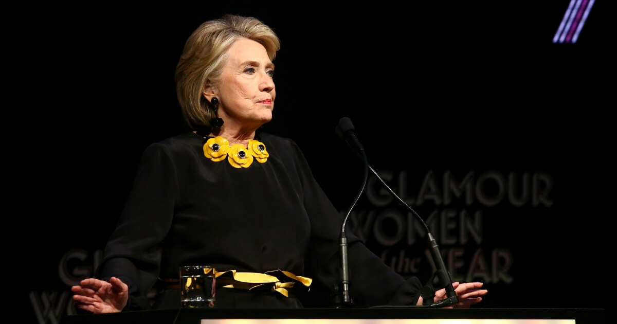 Hillary Clinton speaks onstage at the 2018 Glamour Women Of The Year Awards