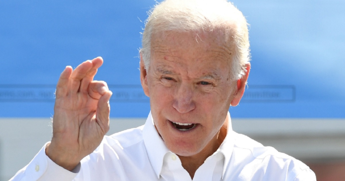 Former Vide President Joe Biden at a dais in October.