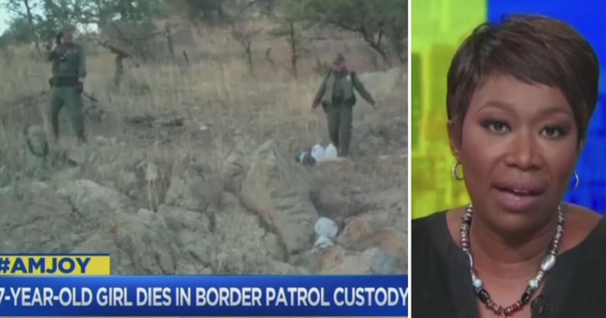 Joy Reid, right; next to Border Patrol video, left.