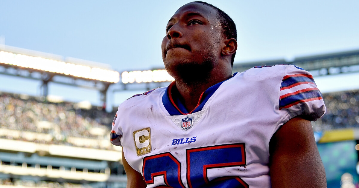 LeSean McCoy of the Buffalo Bills looks on from the sideline during the second quarter against the New York Jets at MetLife Stadium on Nov. 11, 2018 in East Rutherford, New Jersey.