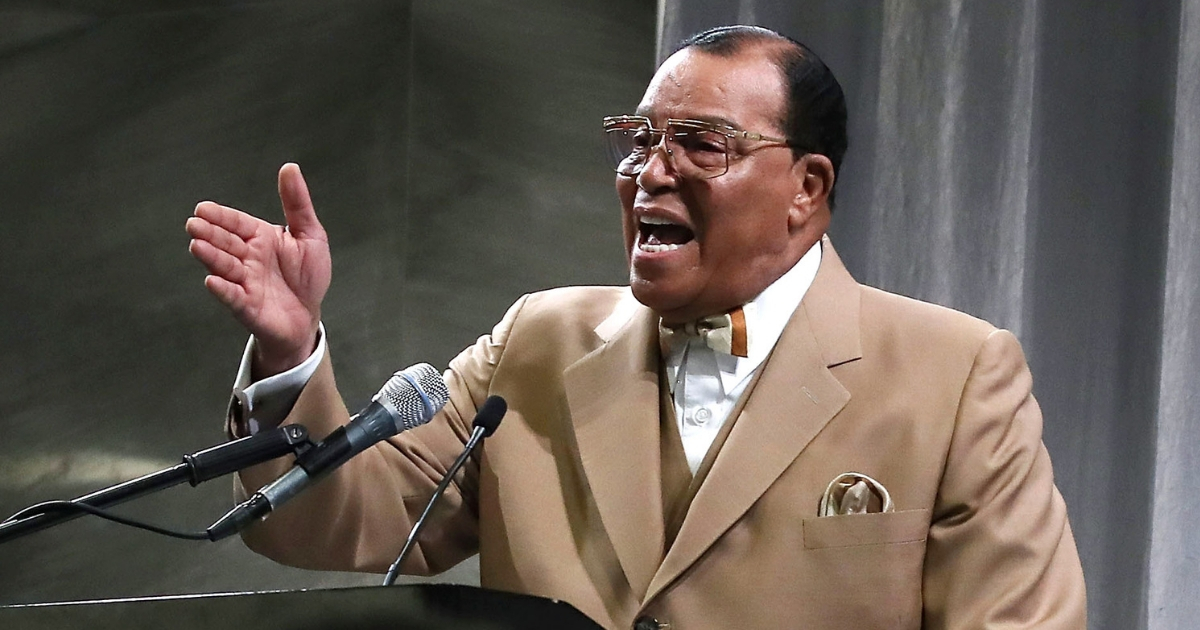 Nation of Islam minister Louis Farrakhan delivers a speech in Washington on Nov. 16, 2017.