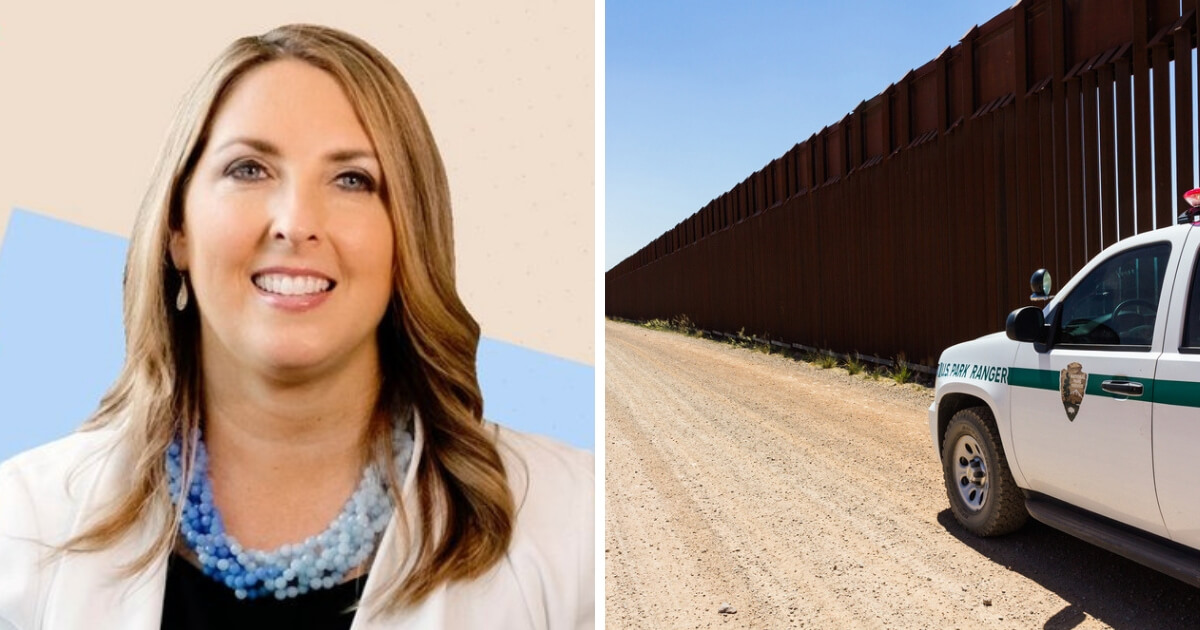 GOP Chairwoman Ronna McDaniel and a wall along the U.S. border