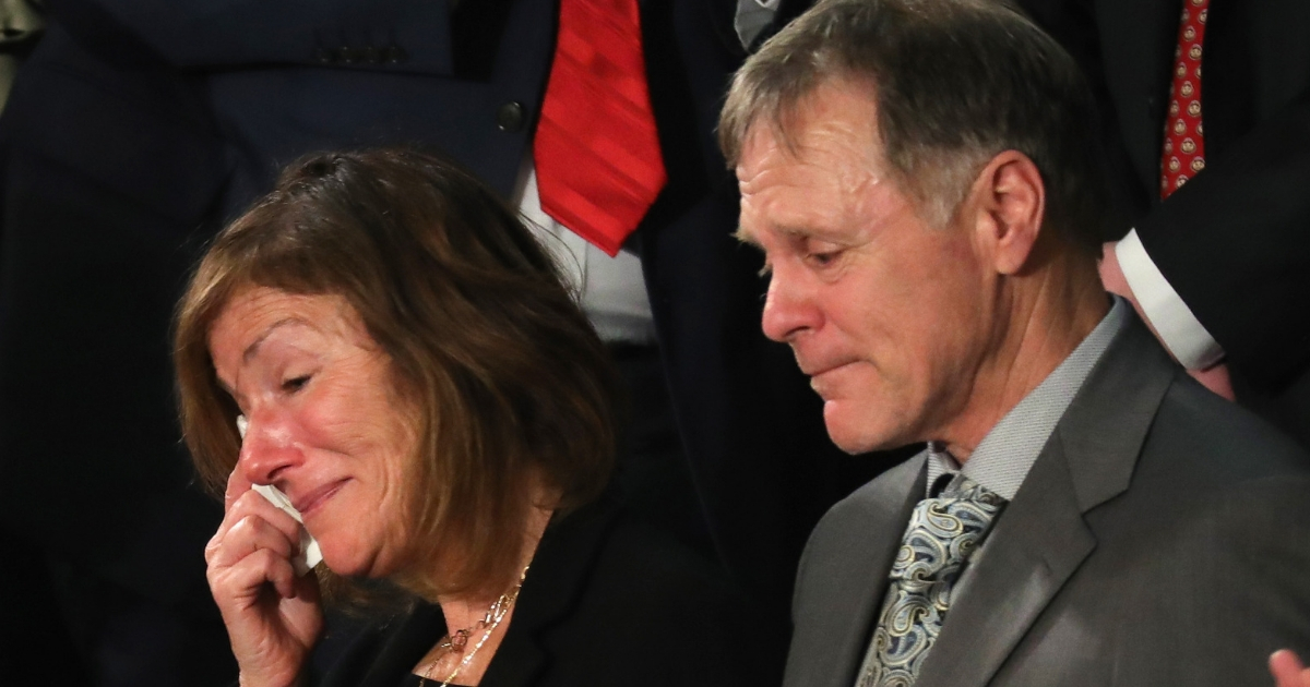 Fred and Cindy Warmbier, the parents of Otto Warmbier, are acknowledged during the State of the Union address Jan. 30.