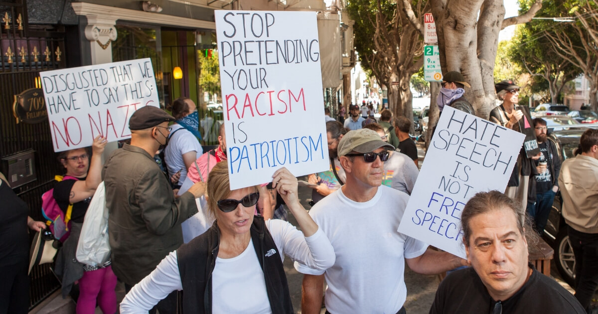 Anti-Patriot Prayer protesters rally in San Francisco