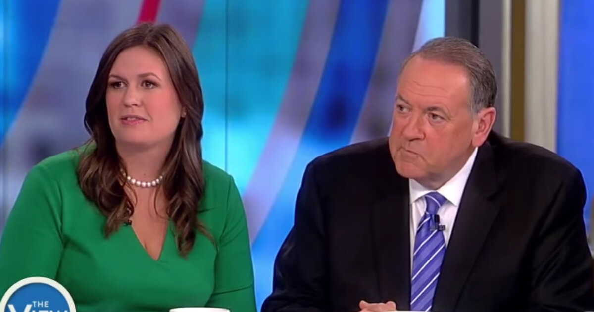 Mike Huckabee and Sarah Sanders Huckabee on "The View."