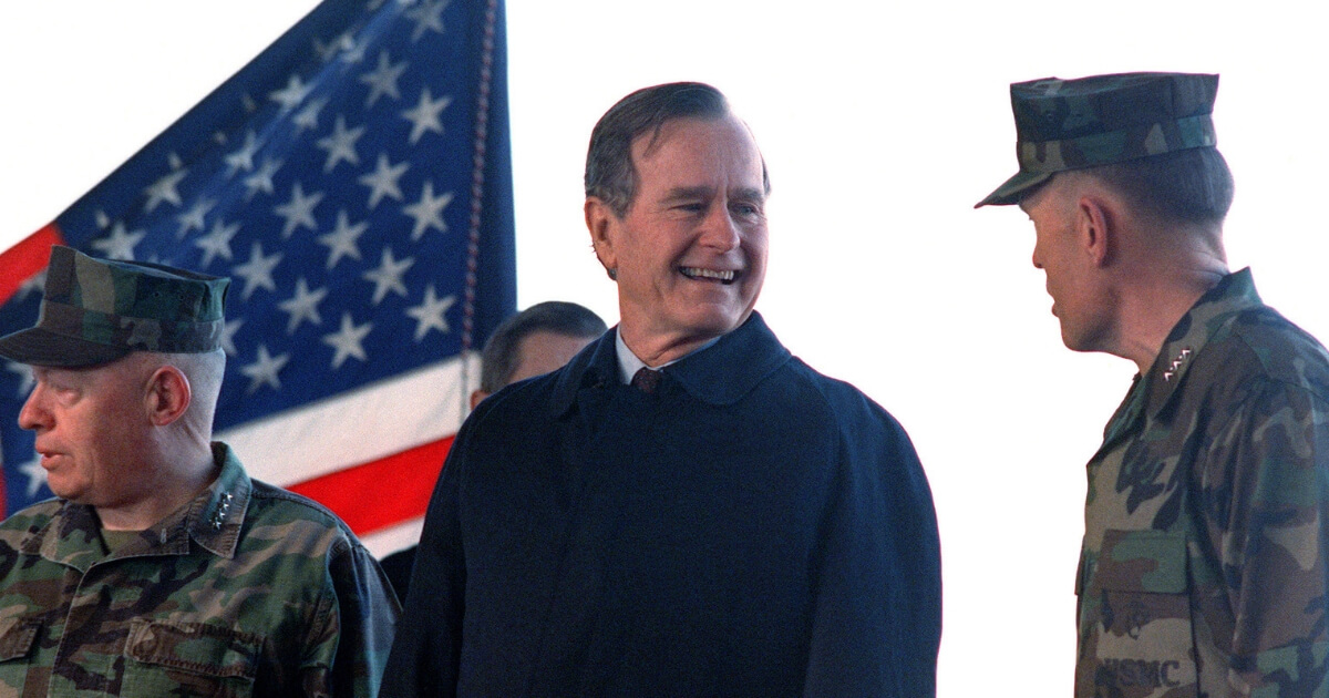 George H W Bush and Marine Officers