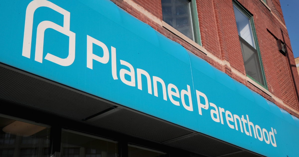 A sign hangs above a Planned Parenthood clinic on May 18, 2018, in Chicago, Illinois.