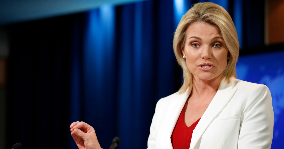 State Department spokeswoman Heather Nauert speaks during a briefing at the State Department in Washington, D.C., on Aug. 9, 2017.