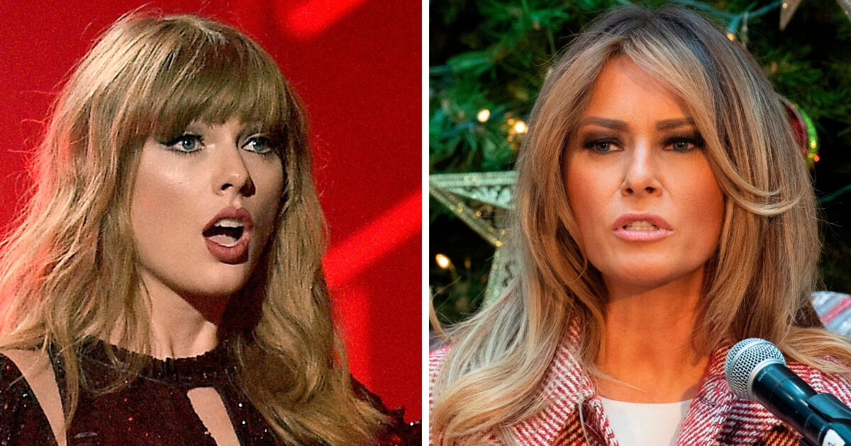 Singer Taylor Swift, left, and first lady Melania Trump are among those attacked in The Root's "Wypipo Awards."