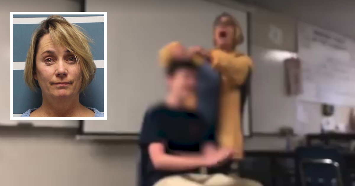 Teacher Margaret Gieszinger was arrested after forcibly cutting a student's hair while singing the national anthem.