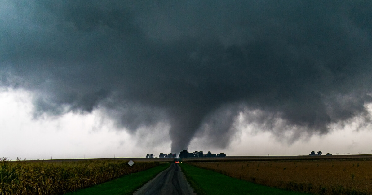 A tornado is seen in Homer, Illinois, on Sept. 9, 2016.