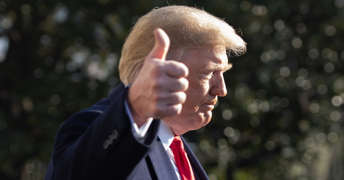 Trump thumbs up