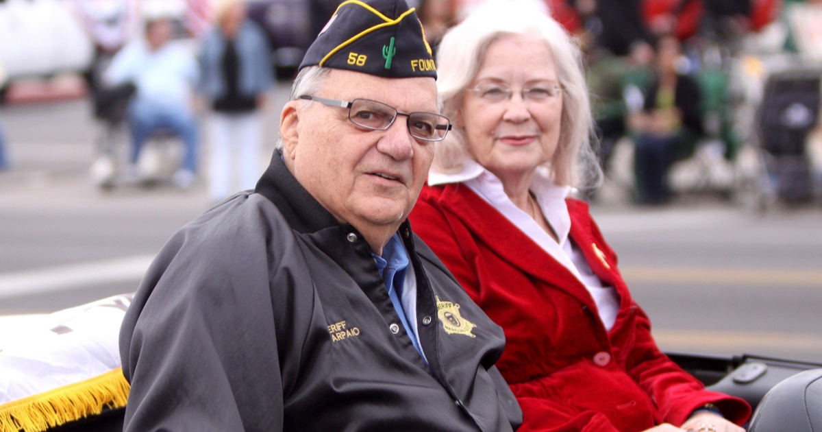 Joe Arpaio and his wife, Ava, at the 2011 Veterans Day parade in Phoenix.