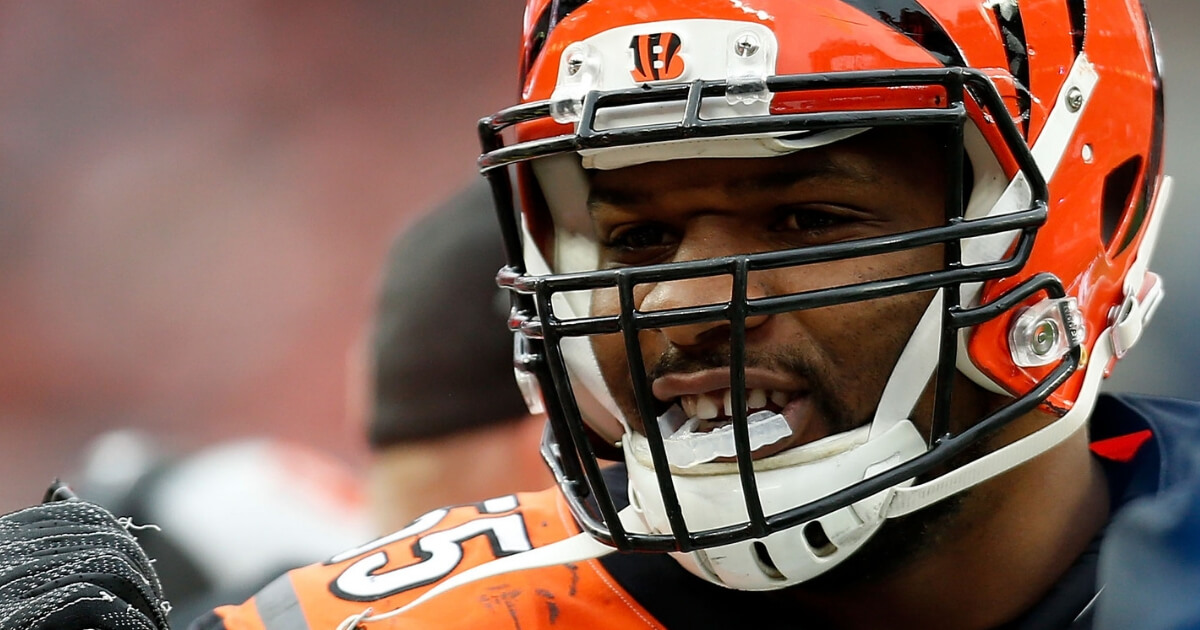 Vontaze Burfict of the Cincinnati Bengals stands on the sideline during Sunday's game against the Cleveland Browns at FirstEnergy Stadium.