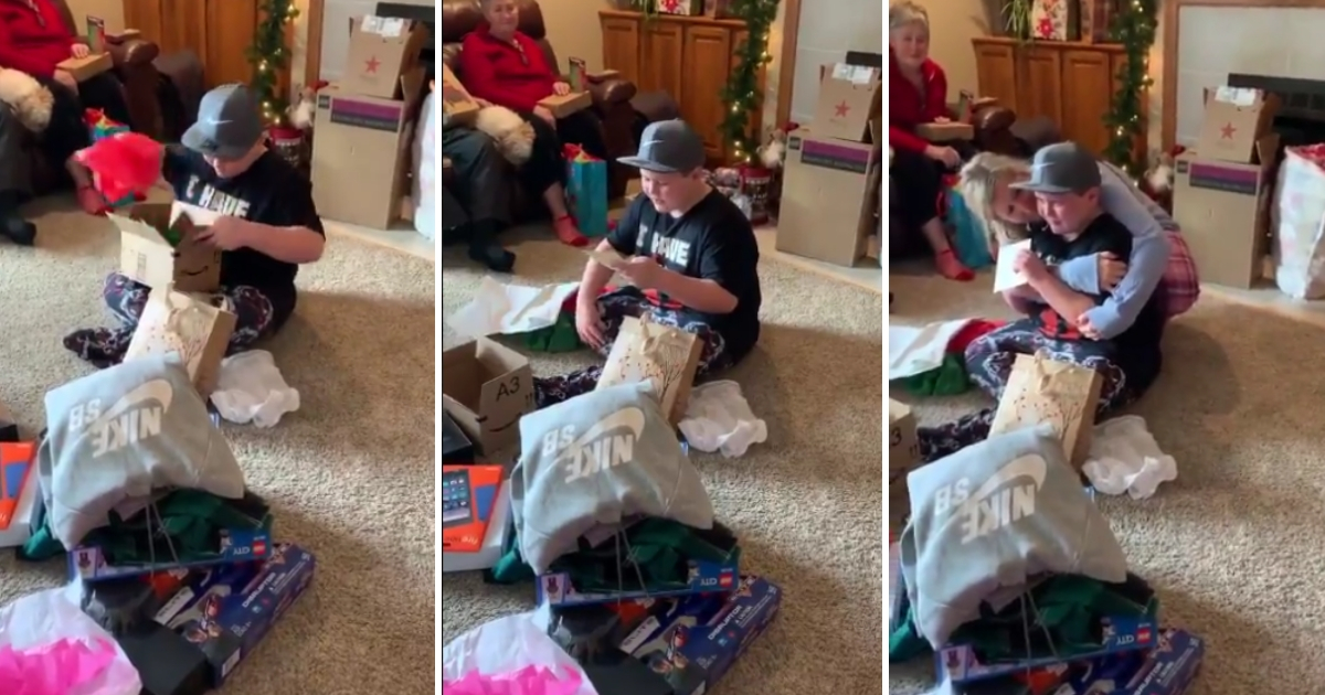 A little boy opens present that says he is going to have a forever family.