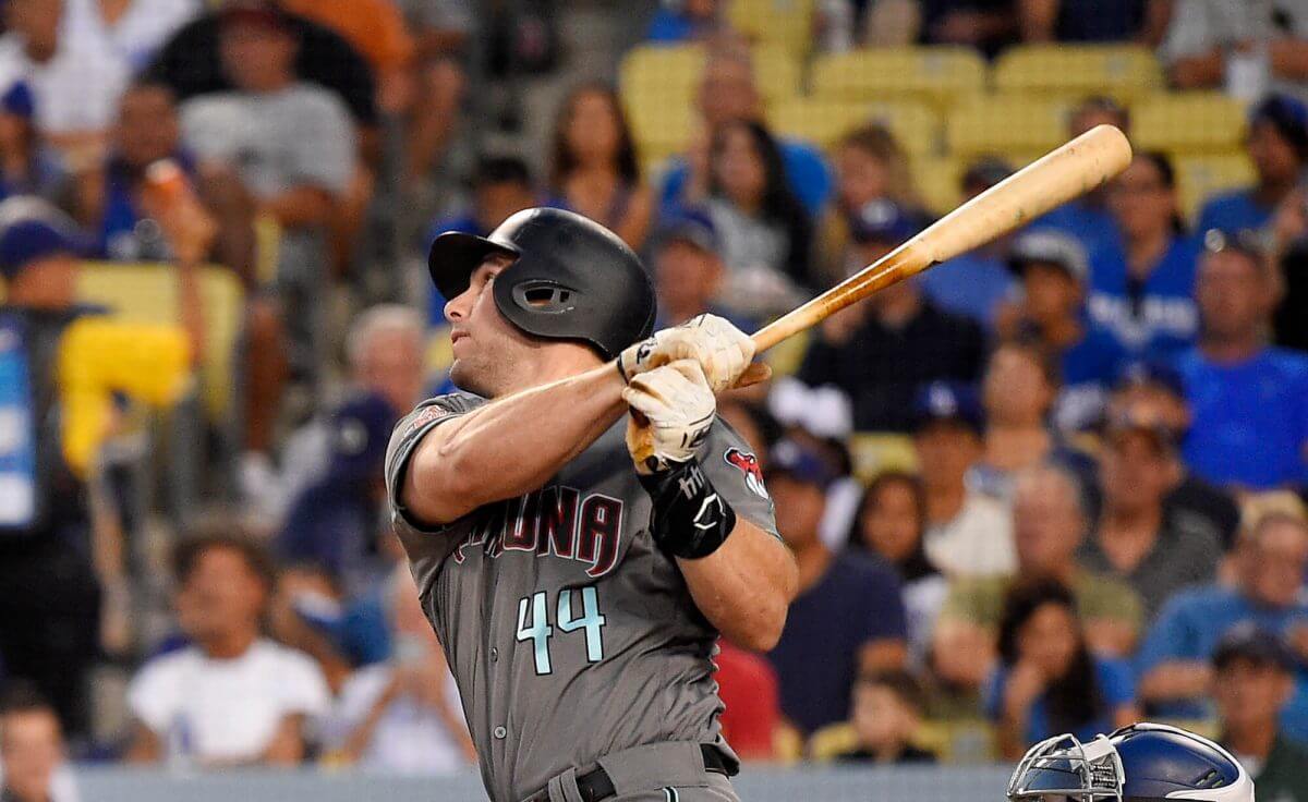 Paul Goldschmidt at the plate for the Diamondbacks