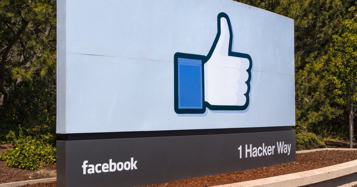 The entrance to Facebook's corporate headquarters.