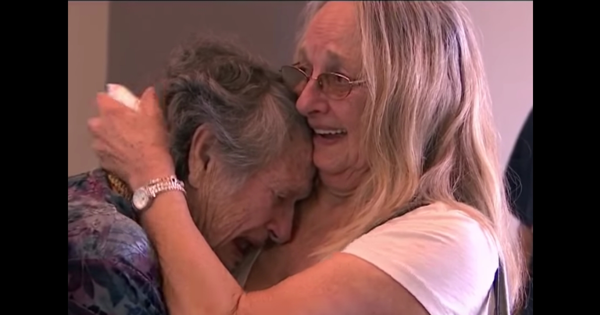 A mother and her daughter hug for the first time in 69 years.