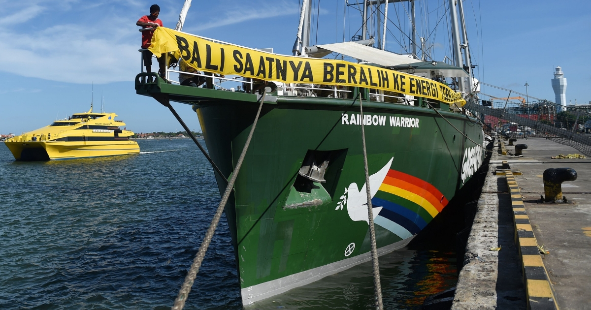 Greenpeace's Rainbow Warrior campaign ship