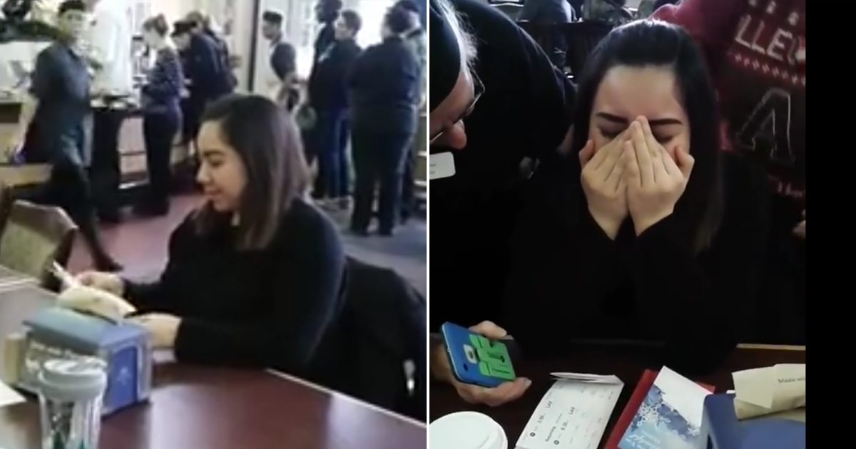 Girl gets surprised with plane tickets for Christmas