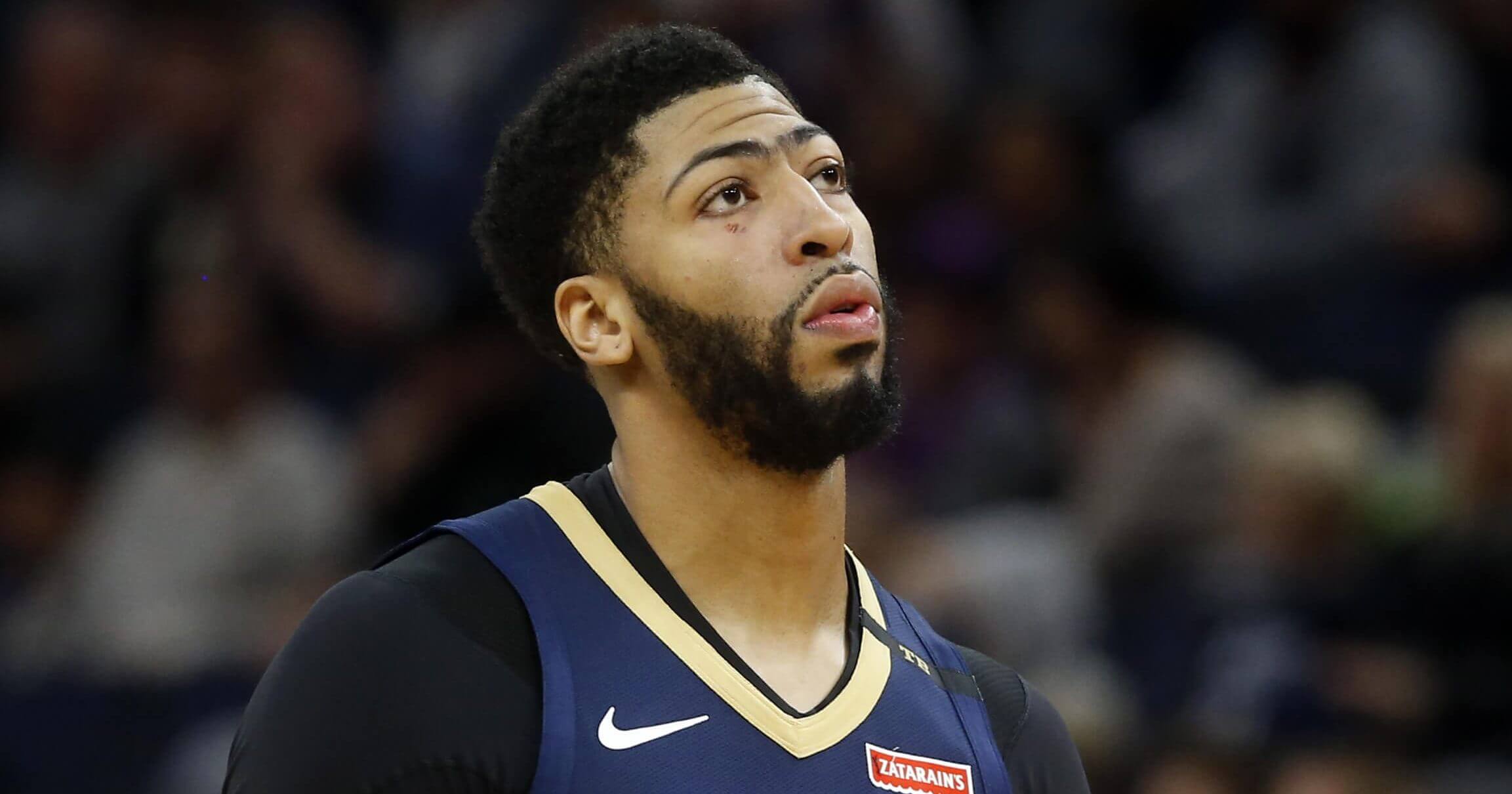 New Orleans Pelicans' Anthony Davis plays against the Minnesota Timberwolves in a Jan. 12 game in Minneapolis.