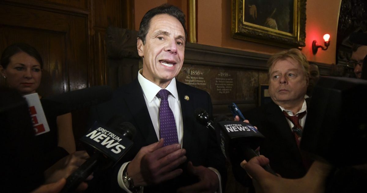 In this Jan. 9, 2019, photo, Gov. Andrew Cuomo speaks to reporters on the opening day of the legislative session at the Capitol in Albany, N.Y.