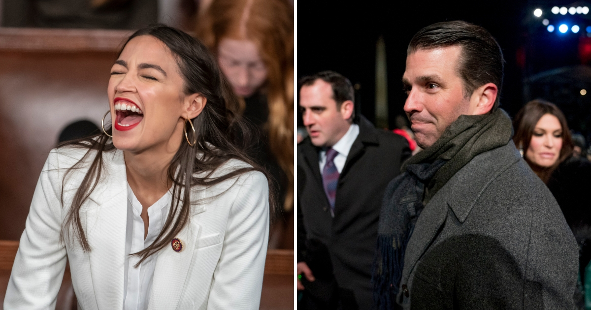 Alexandria Ocasio-Cortez and Donald Trump Jr.