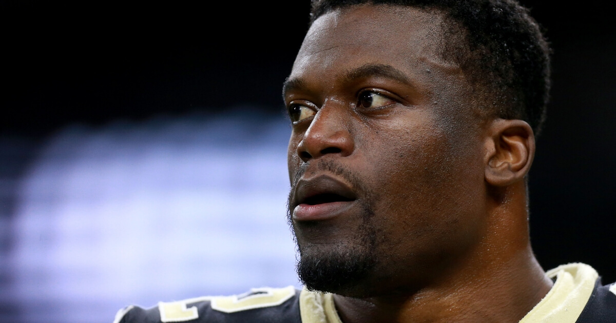 Benjamin Watson of the New Orleans Saints stands on the field during the NFC divisional playoff game Jan. 13 against the Philadelphia Eagles at the Mercedes Benz Superdome.