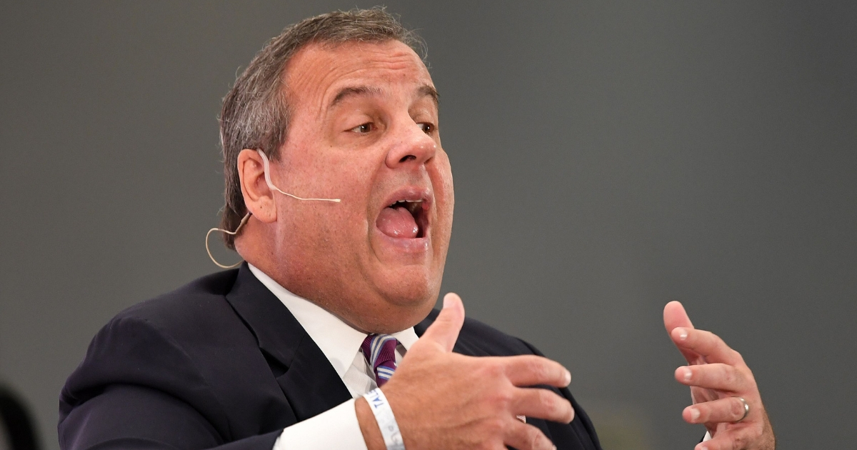 Former New Jersey Gov. Chris Christie speaks at Politicon in Los Angeles on Oct. 20, 2018.