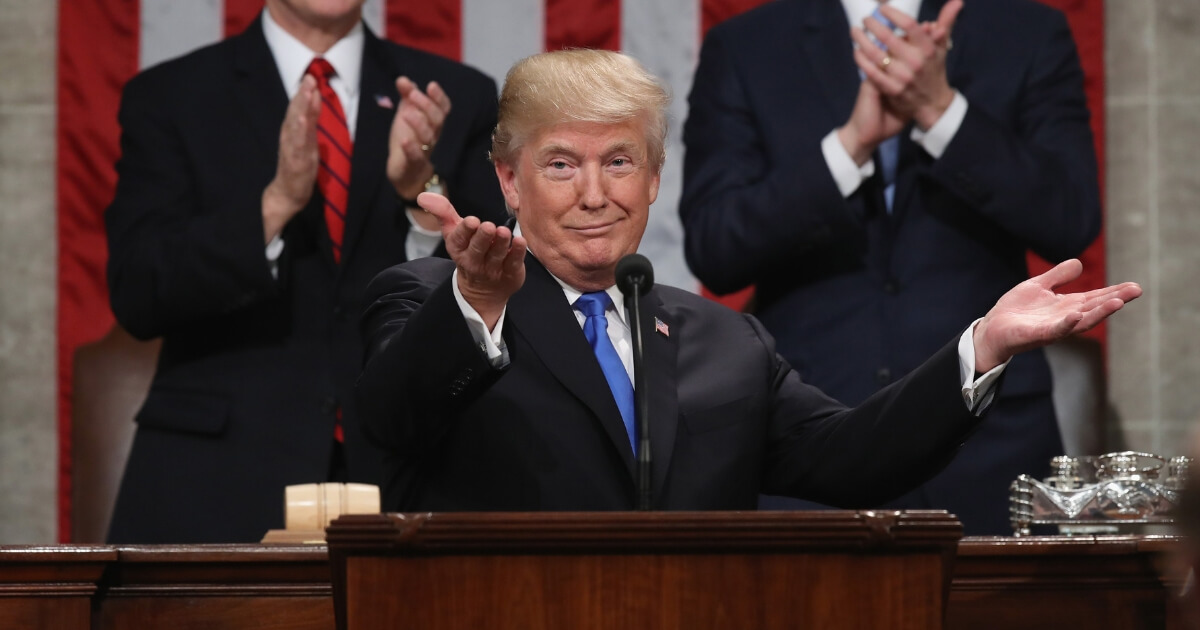Donald Trump delivers the State of the Union address Jan. 30, 2018, in the chamber of the U.S. House of Representatives in Washington.