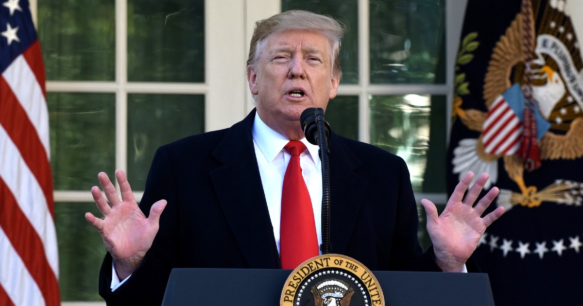 President Donald Trump makes a statement announcing that a deal has been reached to reopen the government through Feb. 15 during an event in the Rose Garden of the White House on Friday.