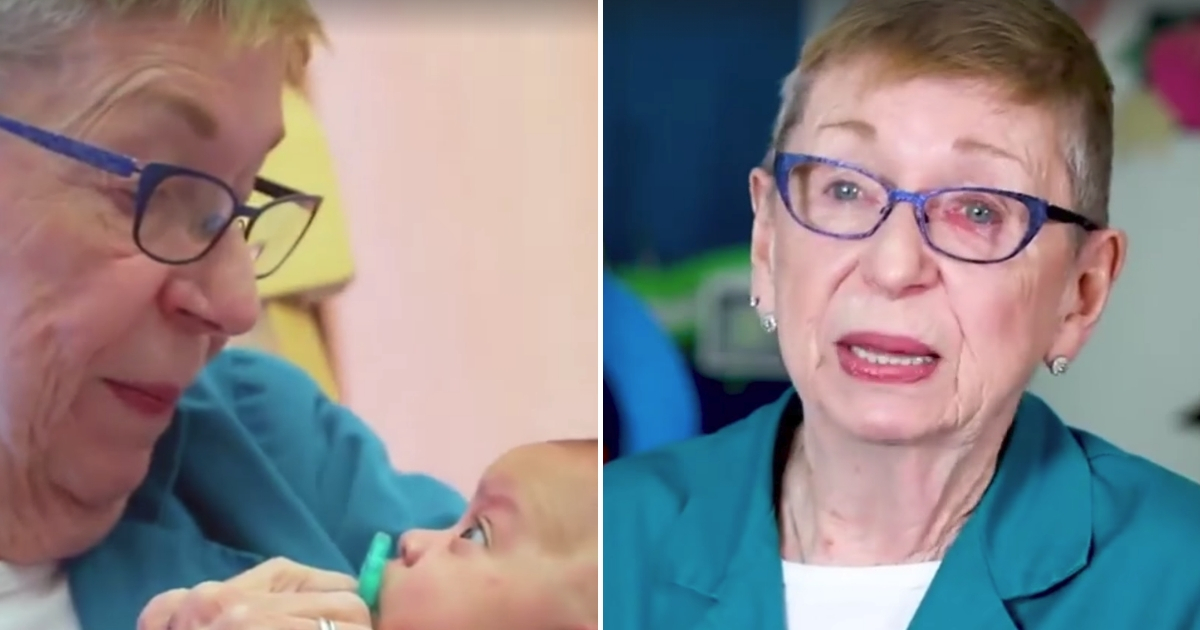 Elderly Cuddles Babies